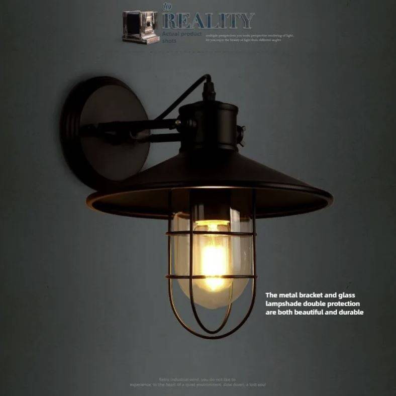 Vintage Loft Style Iron Cage Wall Sconce Lamp Wall Lamps (Indoor) Vintage Loft Style Iron Cage Wall Sconce Lamp Wall Lamps (Indoor)