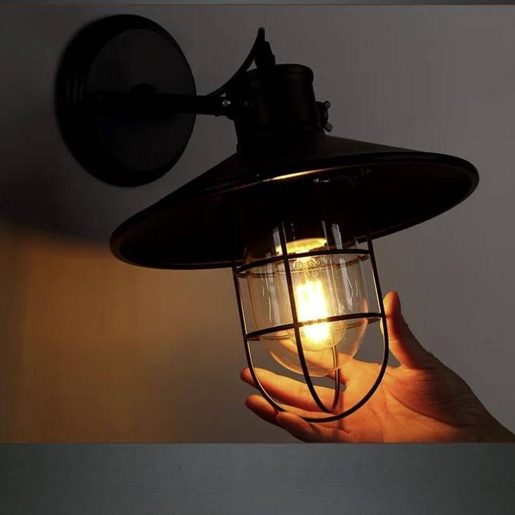 Vintage Loft Style Iron Cage Wall Sconce Lamp Wall Lamps (Indoor) Vintage Loft Style Iron Cage Wall Sconce Lamp Wall Lamps (Indoor)