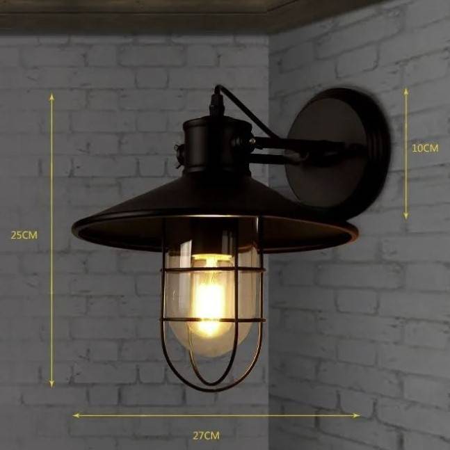 Vintage Loft Style Iron Cage Wall Sconce Lamp Wall Lamps (Indoor) Vintage Loft Style Iron Cage Wall Sconce Lamp Wall Lamps (Indoor)