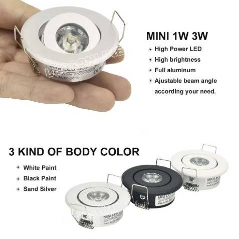 10PCs/Pk Mini Recessed LED Cabinet Spotlights LED Ceiling Downlights