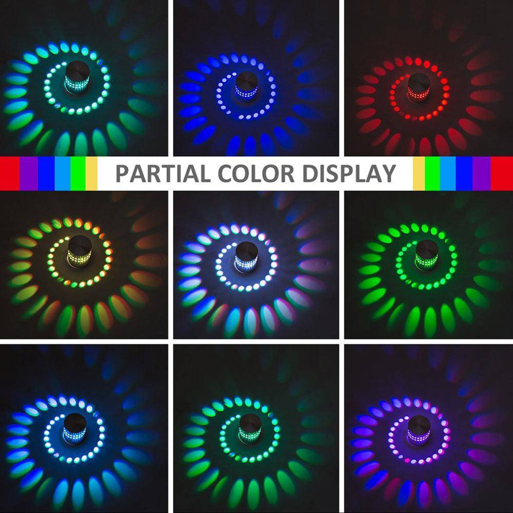Creative Led Wall Lamp Colorful Lighting Spiral Effect Light Spiral Hole Led Modern Wall Lights For Indoor Bar KTV Decoration Wall Lamps (Indoor)