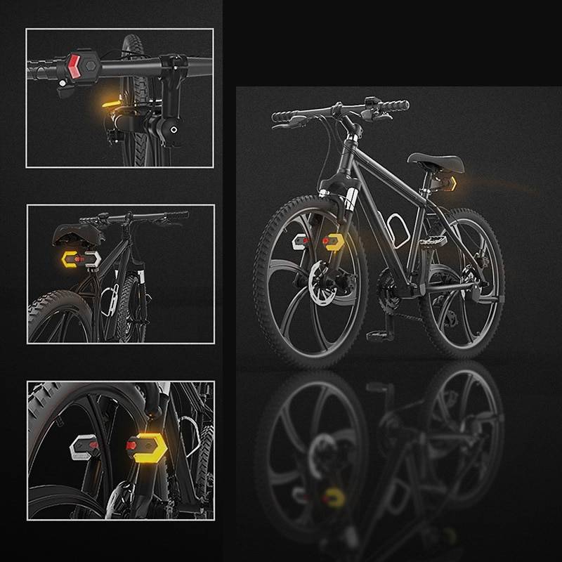 Hot Sale 1 Set Bike Turn Signals Front Rear Light Smart Wireless Remote Control Bike Light Cycling Safety Warning LED Taillight Flash Lights & Head Lamps Portable Lights