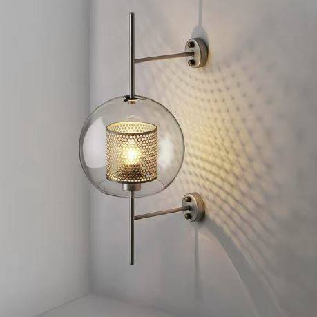 Modern Gold & Glass Shade Loft Wall Sconces Lamp Wall Lamps (Indoor)