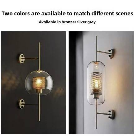Modern Gold & Glass Shade Loft Wall Sconces Lamp Wall Lamps (Indoor)