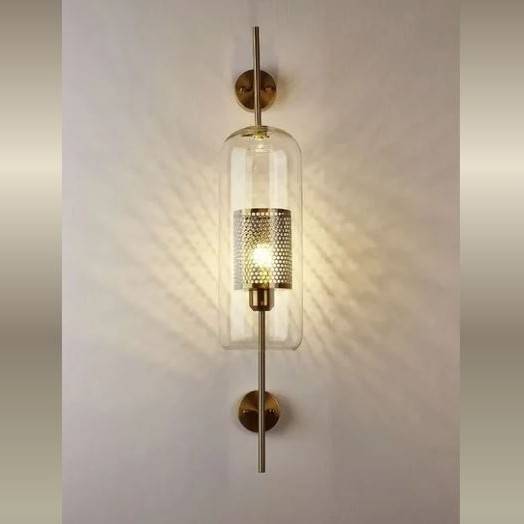 Modern Gold & Glass Shade Loft Wall Sconces Lamp Wall Lamps (Indoor)