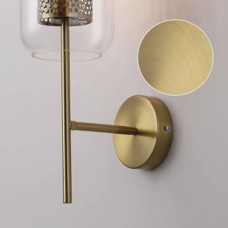 Modern Gold & Glass Shade Loft Wall Sconces Lamp Wall Lamps (Indoor)