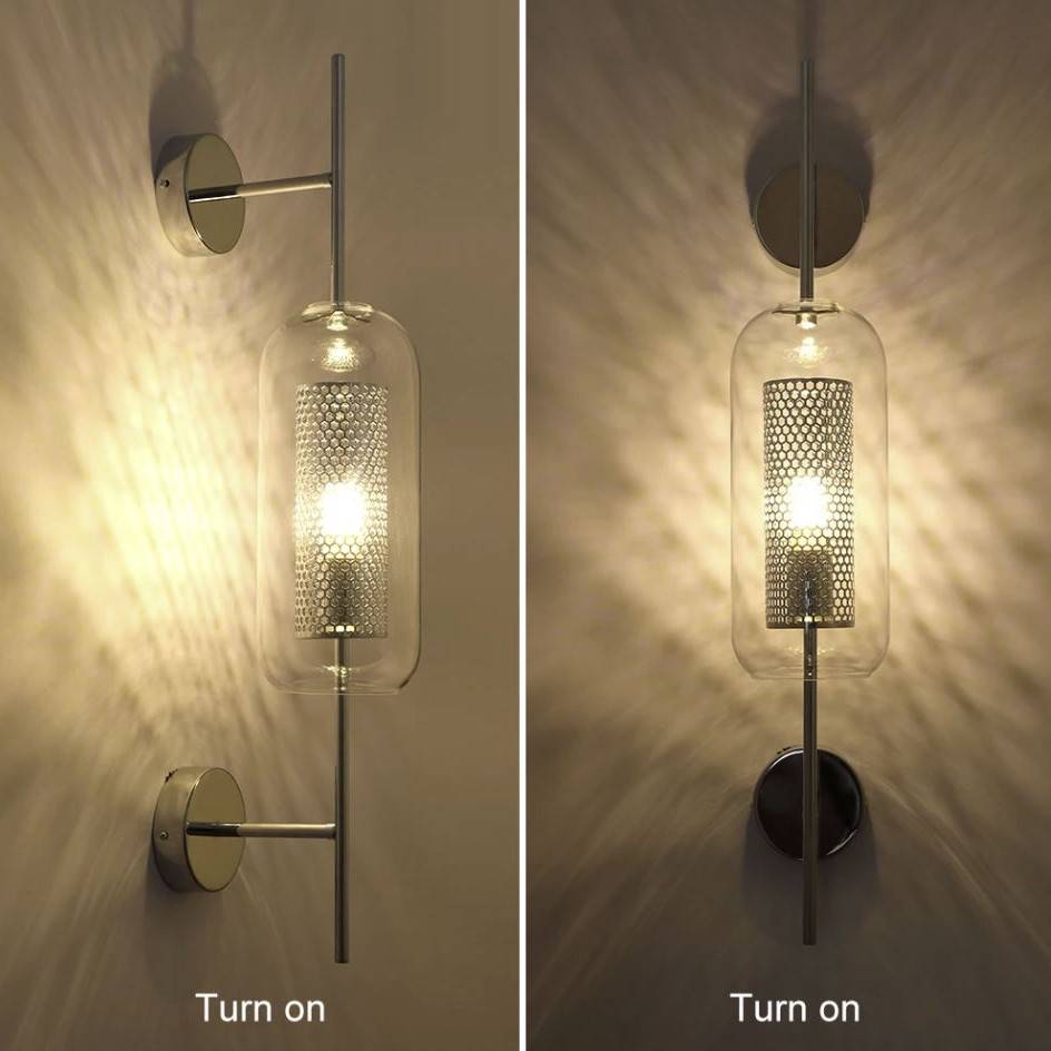 Modern Gold & Glass Shade Loft Wall Sconces Lamp Wall Lamps (Indoor)