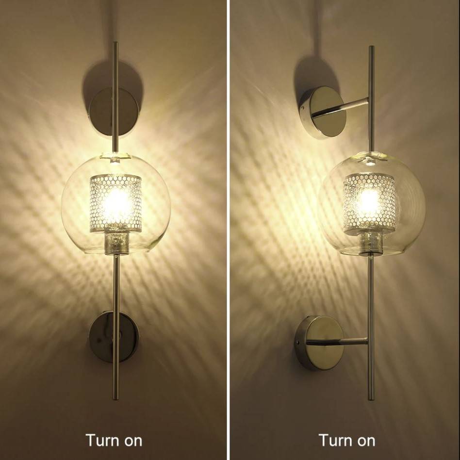 Modern Gold & Glass Shade Loft Wall Sconces Lamp Wall Lamps (Indoor)
