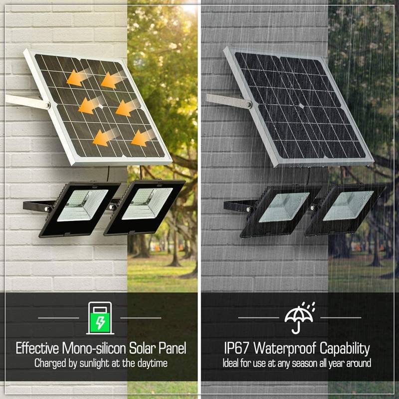 Solar Lamp Leds Solar Light For Outdoor Garden Wall Yard LED Security Lighting With Remote Control IP67 Waterproof 15000mah Outdoor Landscape Lightings Solar Powered Security Lights