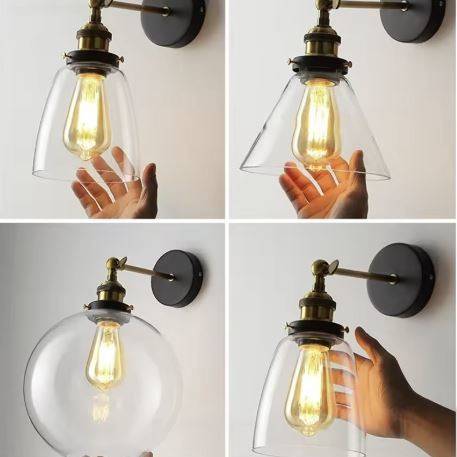 Vintage Loft Single Glass Head Wall Sconce Lamp Wall Lamps (Indoor) Vintage Loft Single Glass Head Wall Sconce Lamp Wall Lamps (Indoor)
