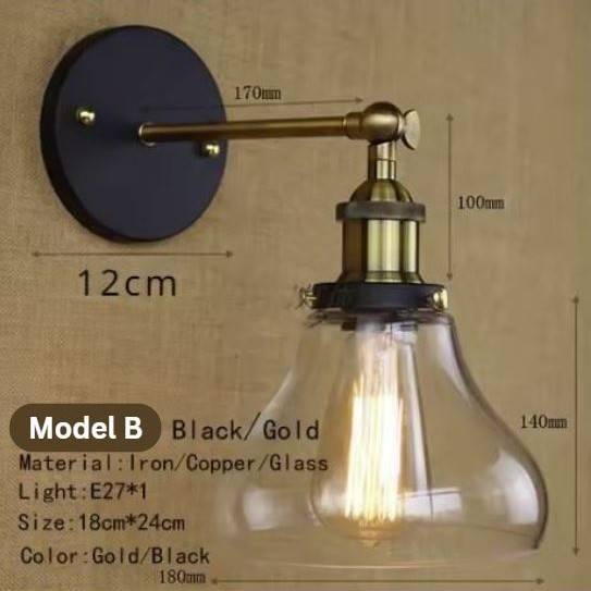Vintage Loft Single Glass Head Wall Sconce Lamp Wall Lamps (Indoor) Vintage Loft Single Glass Head Wall Sconce Lamp Wall Lamps (Indoor)