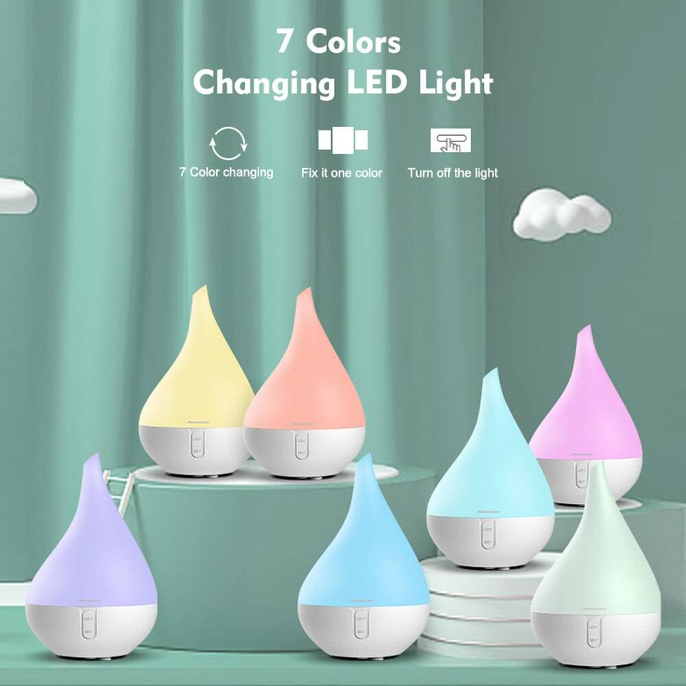 Aromacare 20033 Essential Oil Diffusers 250ml Cool Mist Maker Aromatherapy Air Humidifier Quieter for Home Baby Room BPA FREE Novelty Lightings