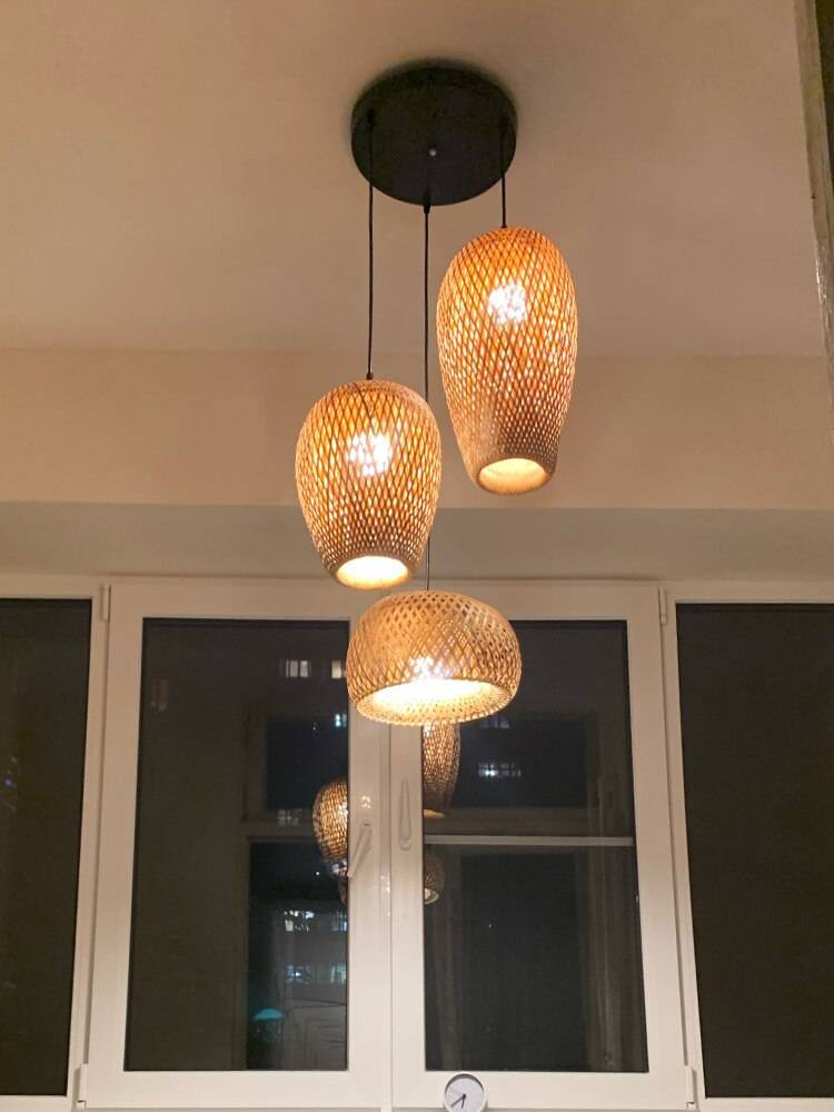 Chinese Hand Knitted Bamboo Pendant Lights Weaving Hanging Lamp Garden Restaurant Home Decor Lighting Fixtures Pendant Lights