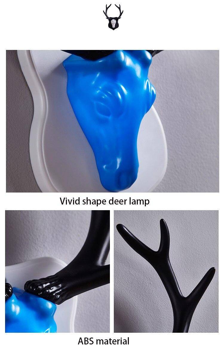 Kobuc Creative Decor TV Background Light Wall Surface Mounted Nordic 8 Types Deer Antler Wall Light LED Night Lights Bar Aisle