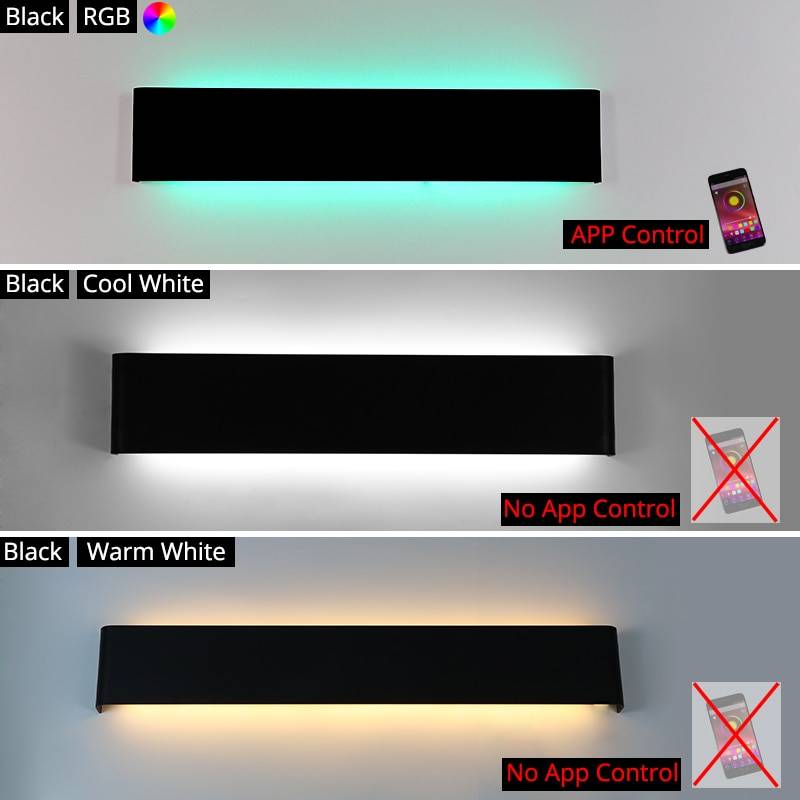 LED Wall Light RGB Dimmable APP Remote Control Bluetooth-compatible Wall Lamp For Decorative Atmosphere Input AC220V/110V Wall Lamps (Indoor)