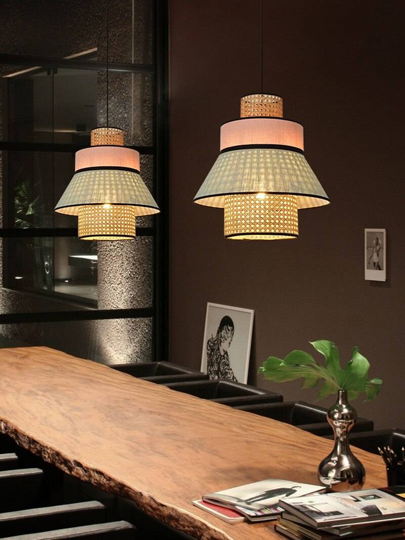 Nordic Bamboo Pendant Lights E27 New Pendant Lamps for Dining Living Room Kitchen Office Shop Bar Cafe Long Wood Hanging Lamp Pendant Lights