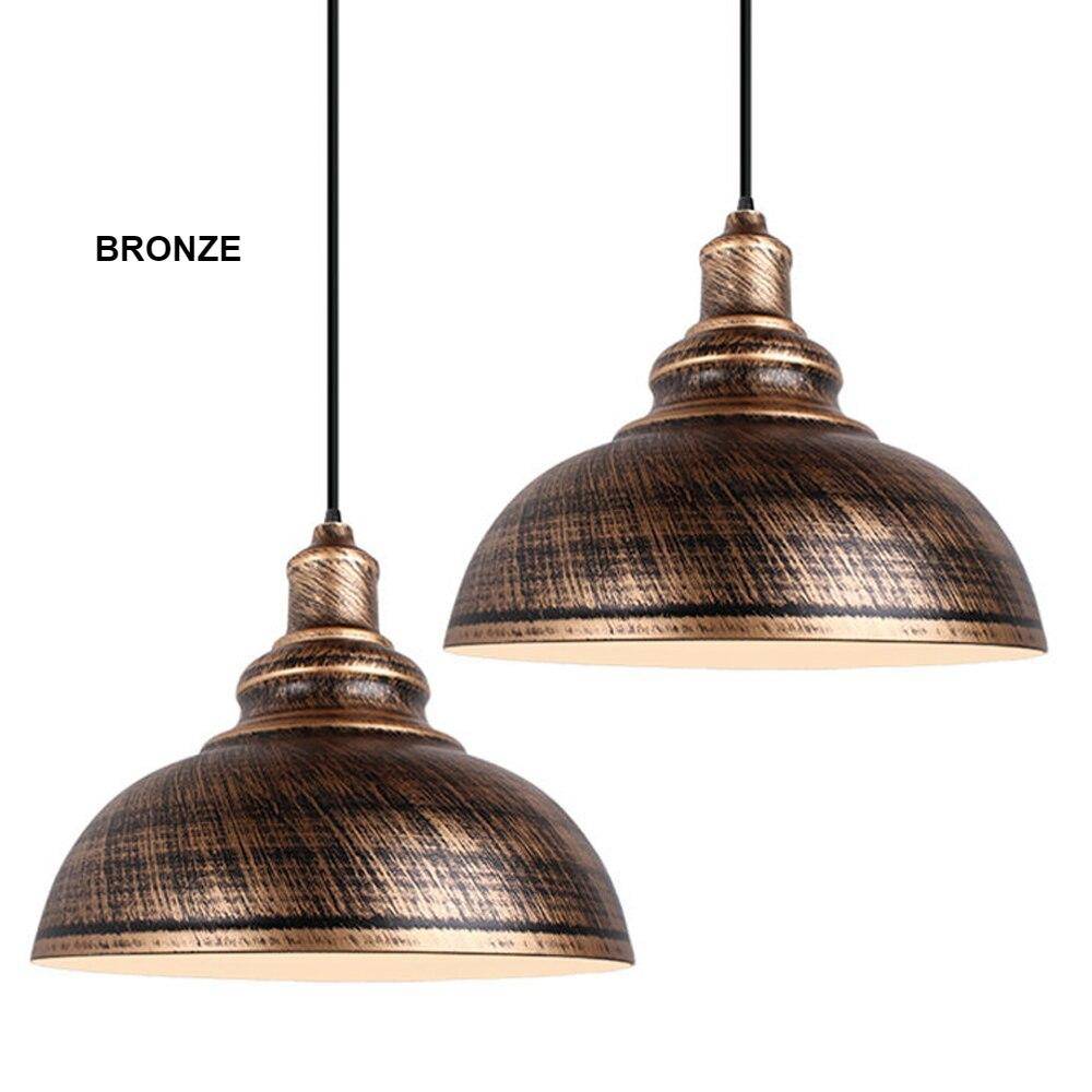 Set of 2 Retro Industrial Pendant light Pendant Lamp Light Fixtures Hanging Dinning Room Vintage Lights Cover Lampshade Loft Bar