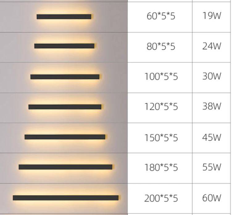 Long Slim outdoor Porch Wall Lights Exterior Wall Lamps Outdoor Landscape Lightings