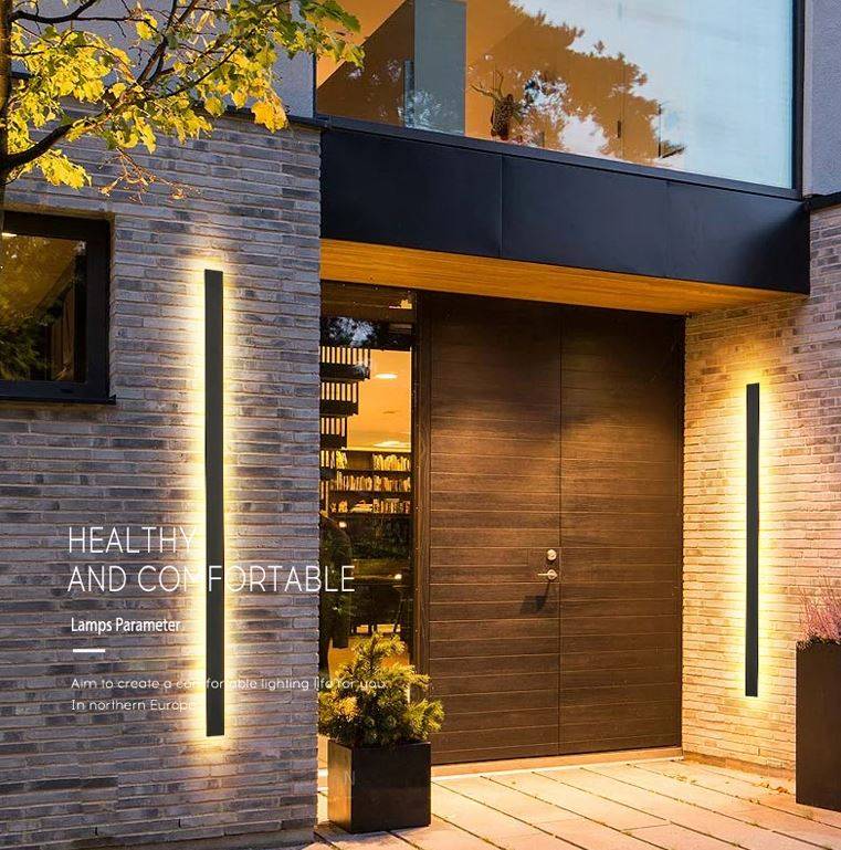 Long Slim outdoor Porch Wall Lights Exterior Wall Lamps Outdoor Landscape Lightings