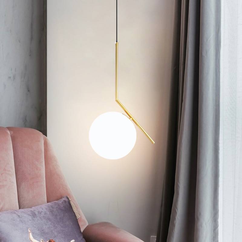 Nordic Glass Ball Pendant Lights Modern LED Hanging Lamp for Living Room Brass/Black/Chrome Pendant Lamp Pendant Lights