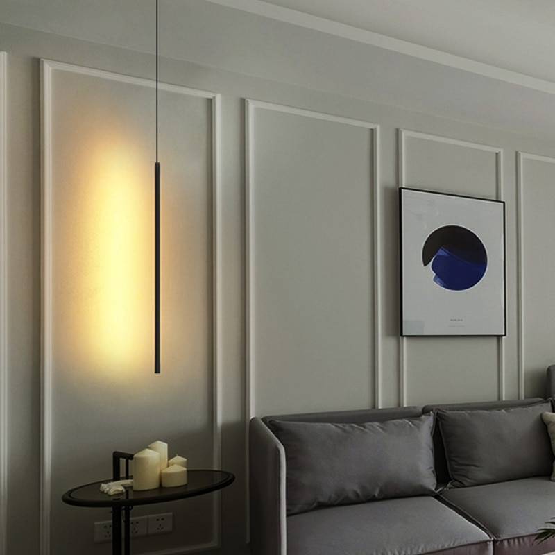 Nordic simple LED Long Hanging Line chandelier Living Room Sofa Background Wall Light Bedroom Bedside Floor Lamp Pendant Lights