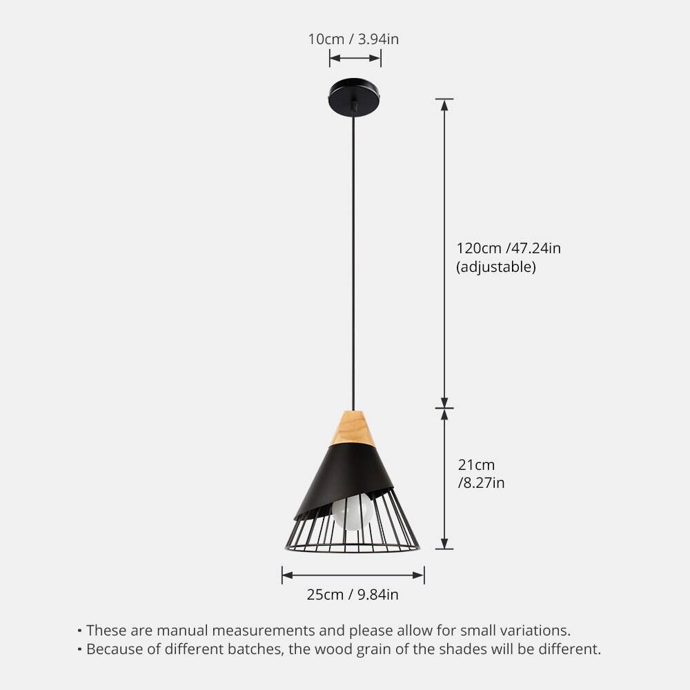 PHYVAL Pendant Lamp Modern E27 Pendant Lights Wood For Bedroom Hanging Lamp Nordic Aluminum Lampshade LED Bulb Kitchen Light Pendant Lights