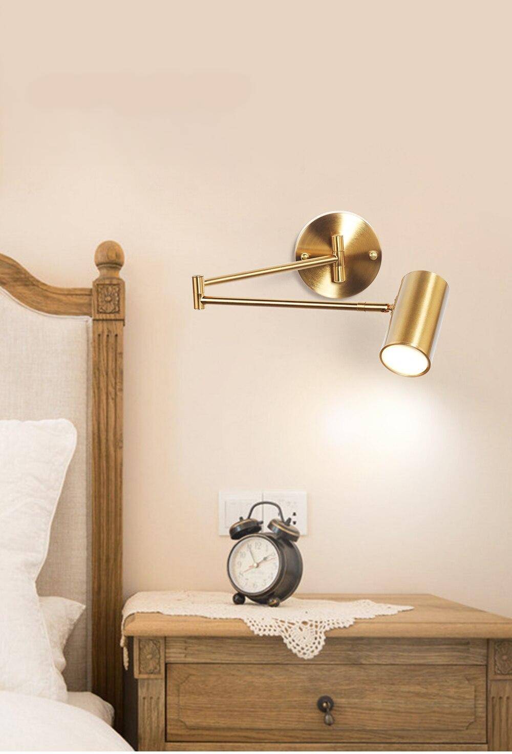 Brass Swing Arm Wall Sconce LED Lamp Wall Lamps (Indoor)