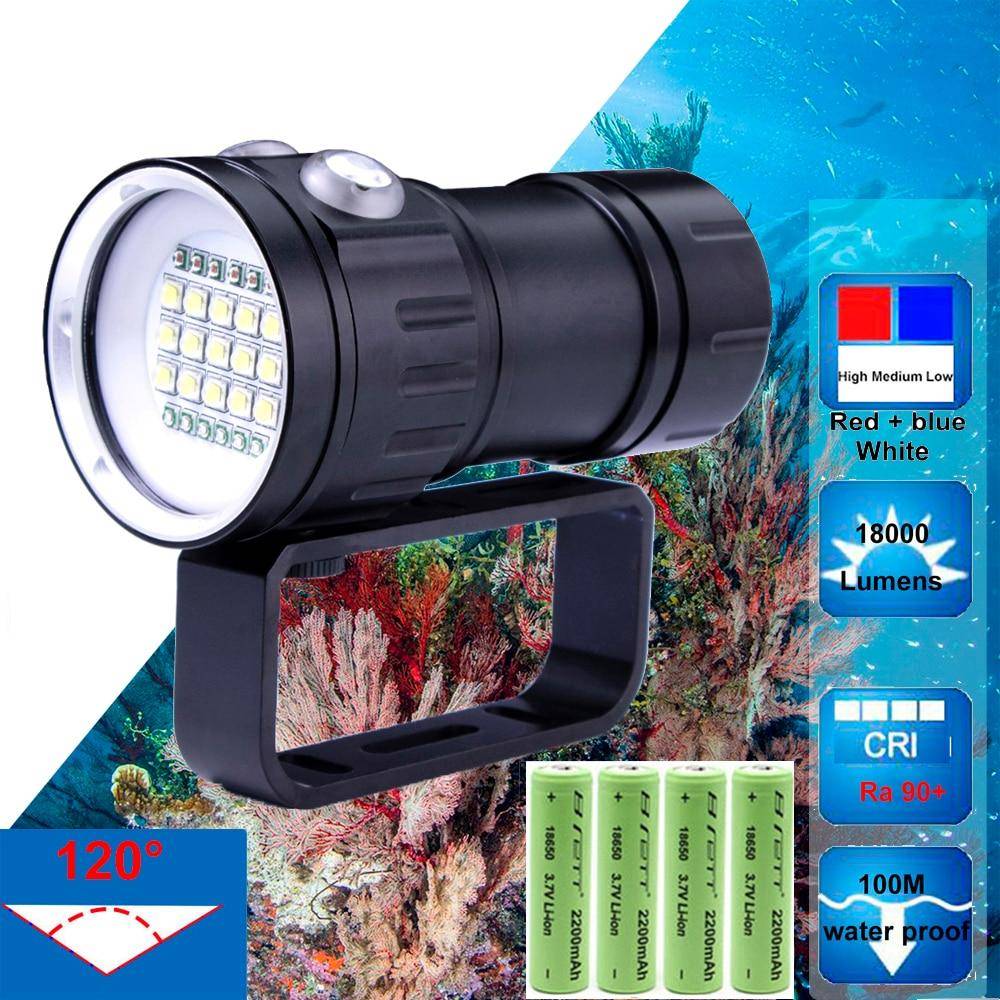 LED Diving Flashlight 20000Lumens 6 x XHP70 Underwater Lighting 100m Waterproof Tactical Torch For Photography Video Fill Light Flash Lights & Head Lamps Portable Lights
