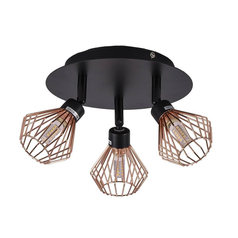 Semi Flush Mount Metal Cage Ceiling Light Fixture LED Ceiling Downlights