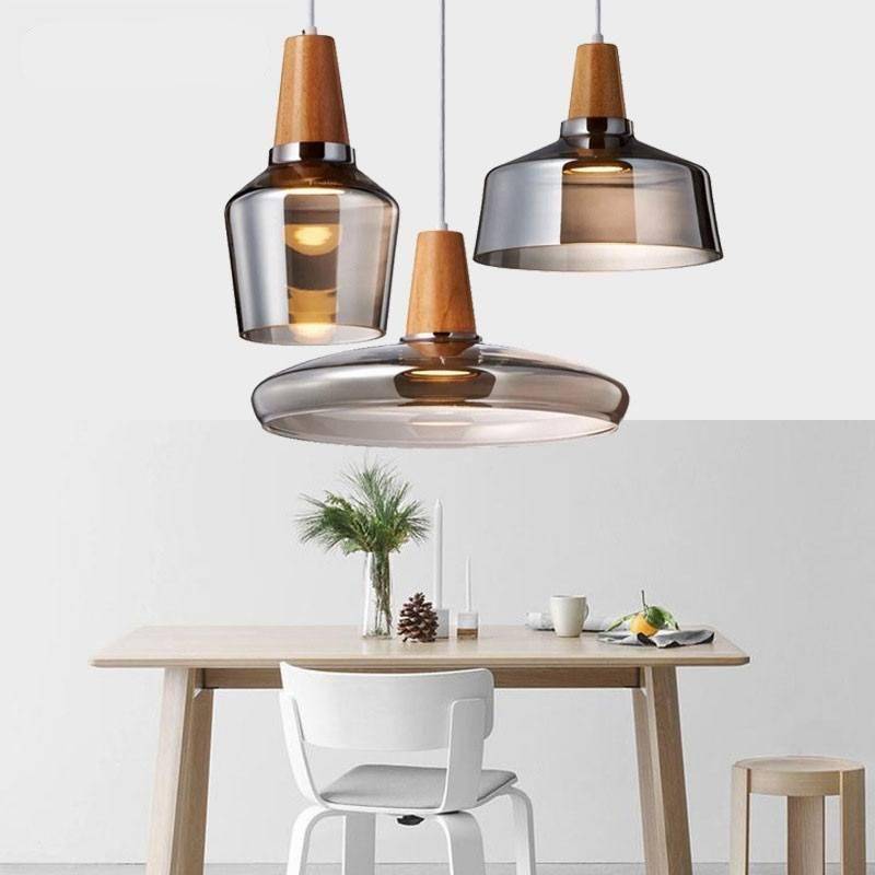 Nordic Loft Glass & Wood Fitting Pendant Lights Pendant Lights