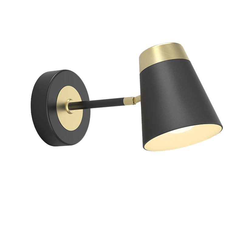 Aisilan Luxury Wall Light Brushed Black and Golden Wall Lamp Bedroom Study LED Fixture 5W Warm White Light Sconce Wall Lamps (Indoor)