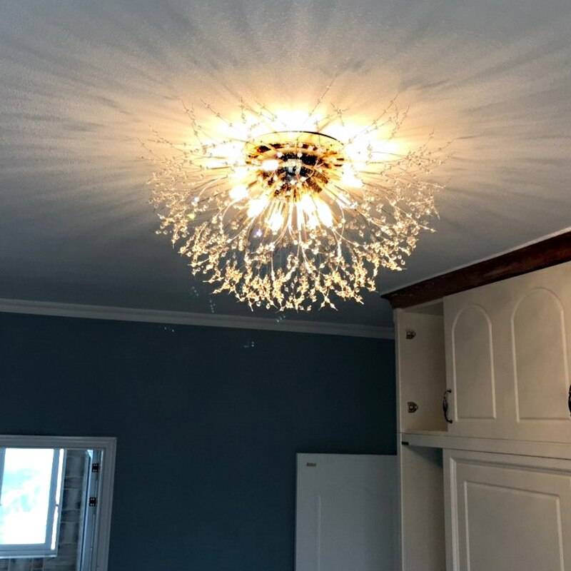 Nordic Minimalist Creative Wrought Iron Dandelion Chandelier Living Room Bedroom Dining Led Indoor Lighting Fixtures Pendant Lights