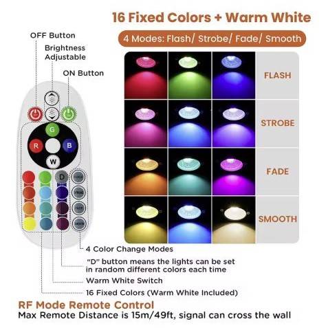 Outdoor Front Yard Remote RGB Spotlights Garden Decorative Lights Outdoor Landscape Lightings Outdoor Front Yard Remote RGB Spotlights Garden Decorative Lights Outdoor Landscape Lightings