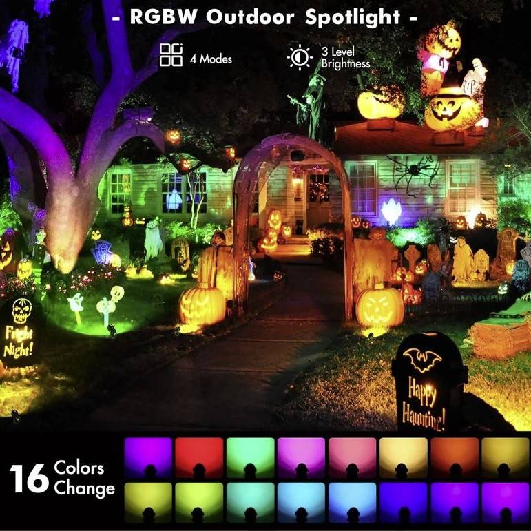 Outdoor Front Yard Remote RGB Spotlights Garden Decorative Lights Outdoor Landscape Lightings Outdoor Front Yard Remote RGB Spotlights Garden Decorative Lights Outdoor Landscape Lightings
