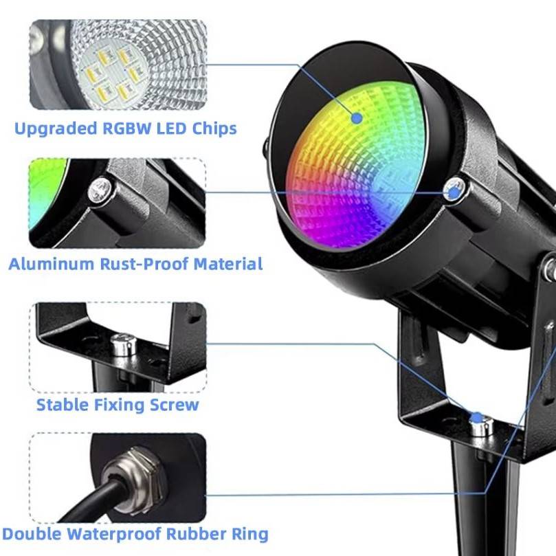 Outdoor Front Yard Remote RGB Spotlights Garden Decorative Lights Outdoor Landscape Lightings Outdoor Front Yard Remote RGB Spotlights Garden Decorative Lights Outdoor Landscape Lightings
