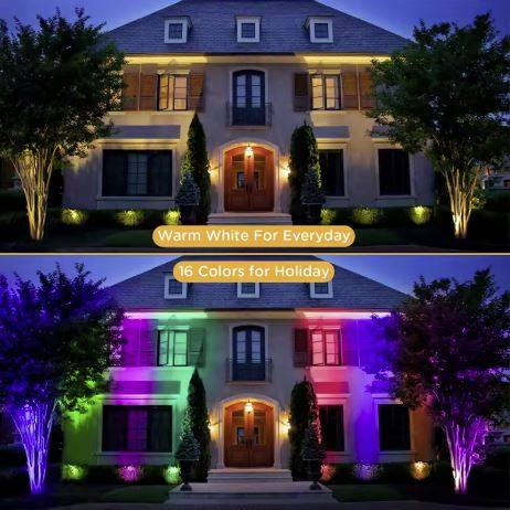 Outdoor Front Yard Remote RGB Spotlights Garden Decorative Lights Outdoor Landscape Lightings Outdoor Front Yard Remote RGB Spotlights Garden Decorative Lights Outdoor Landscape Lightings