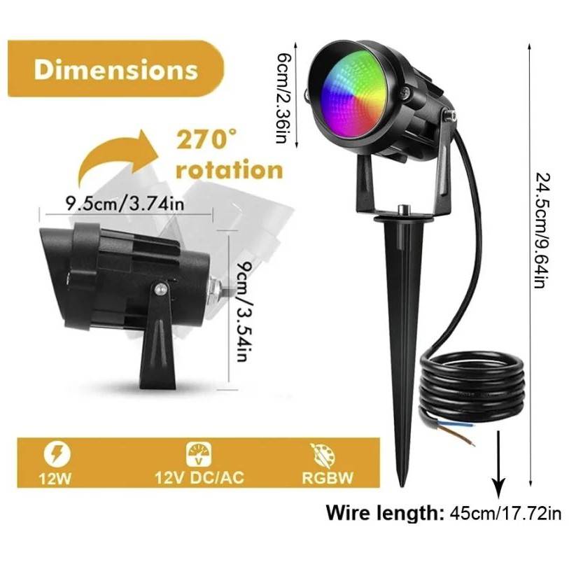 Outdoor Front Yard Remote RGB Spotlights Garden Decorative Lights Outdoor Landscape Lightings Outdoor Front Yard Remote RGB Spotlights Garden Decorative Lights Outdoor Landscape Lightings