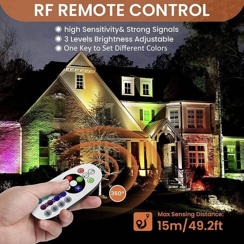 Outdoor Front Yard Remote RGB Spotlights Garden Decorative Lights Outdoor Landscape Lightings Outdoor Front Yard Remote RGB Spotlights Garden Decorative Lights Outdoor Landscape Lightings