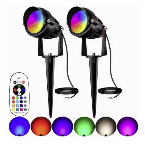 Outdoor Front Yard Remote RGB Spotlights Garden Decorative Lights Outdoor Landscape Lightings Outdoor Front Yard Remote RGB Spotlights Garden Decorative Lights Outdoor Landscape Lightings