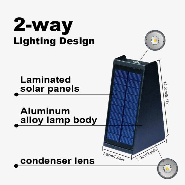 Outdoor Solar Wall Decorative Up Down Lights - Lighting4Home