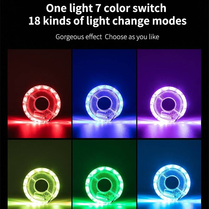 Smart LED Bicycle Wheel Light Bike Front Tail Hub Spoke One Lamp With 7 Color 18 Modes Rechargeable Kids Balance Bike Light Novelty Lightings