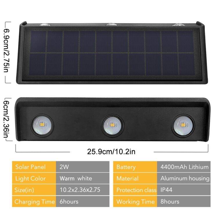Solar Powered UpDown Wide Wall Decorative Lights
