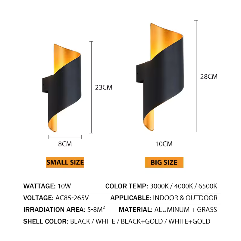 Spiral LED Wall Lights for Indoor & Outdoor Exterior Wall Lamps Wall Lamps (Indoor) Spiral LED Wall Lights for Indoor & Outdoor Exterior Wall Lamps Wall Lamps (Indoor)