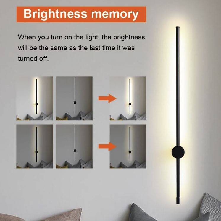 Long Strip Wall Light with Touch Dimming Switch Wall Lamps (Indoor) Long Strip Wall Light with Touch Dimming Switch Wall Lamps (Indoor)