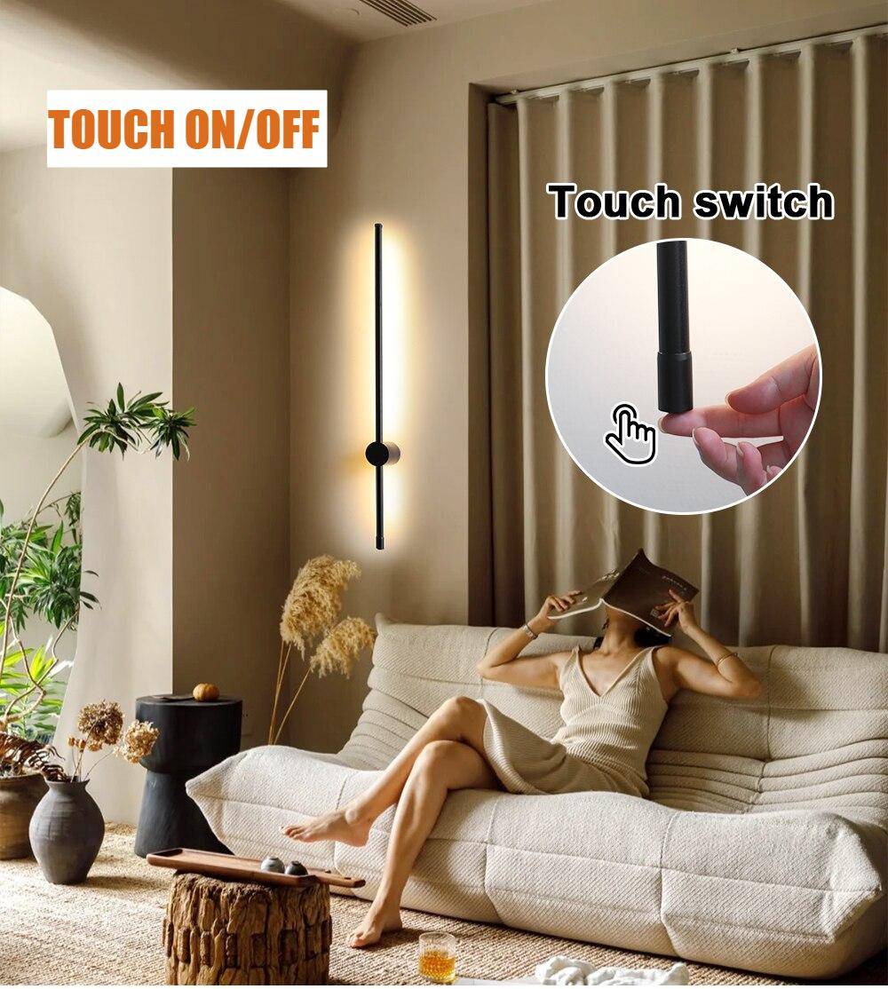 Long Strip Wall Light with Touch Dimming Switch Wall Lamps (Indoor)
