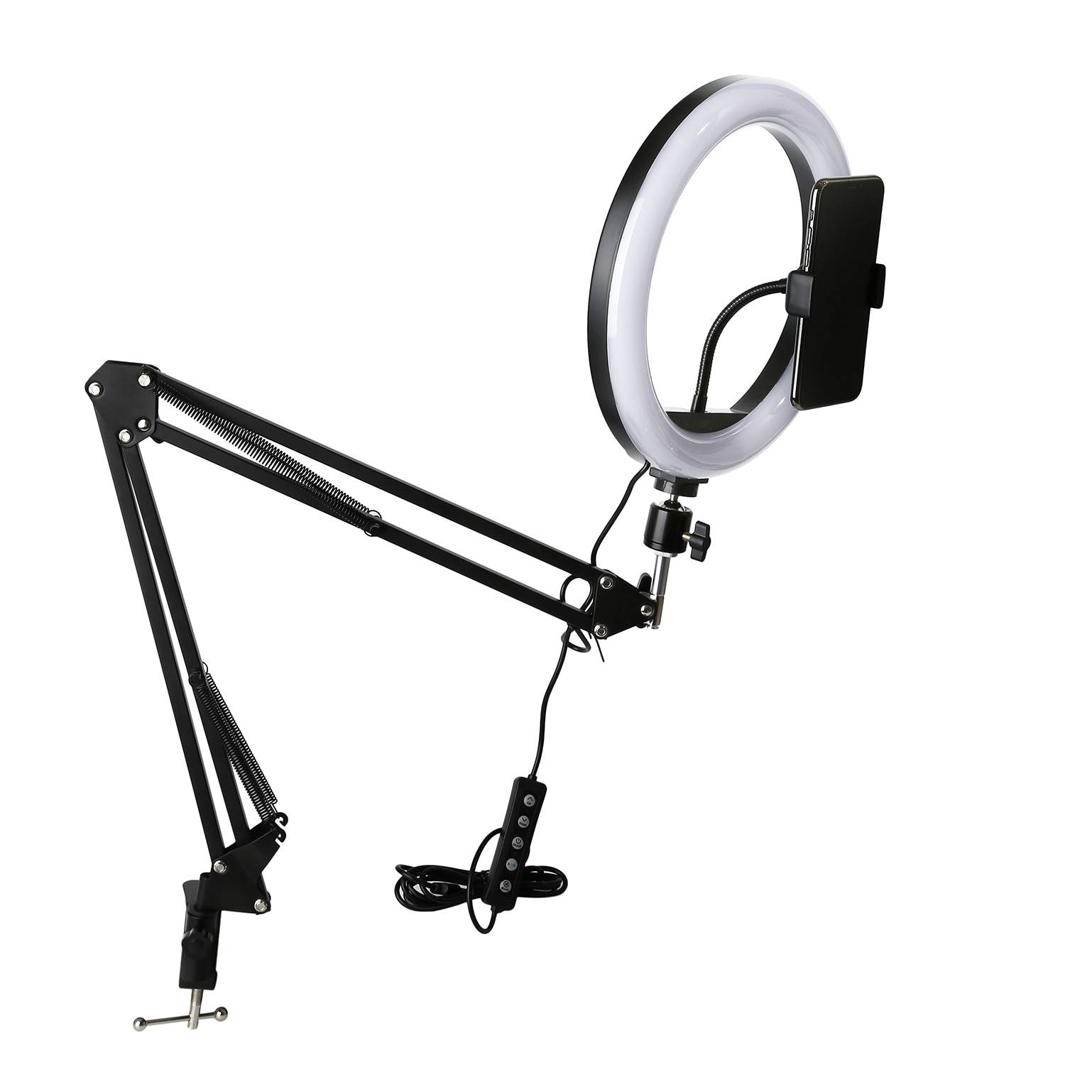 Photography Selfie Light 26cm 33cm Ring RGB Lamp With Long Arm Desktop Tablet For Phone Video Live Overhead shooting Manicure Desk & Table Lamps