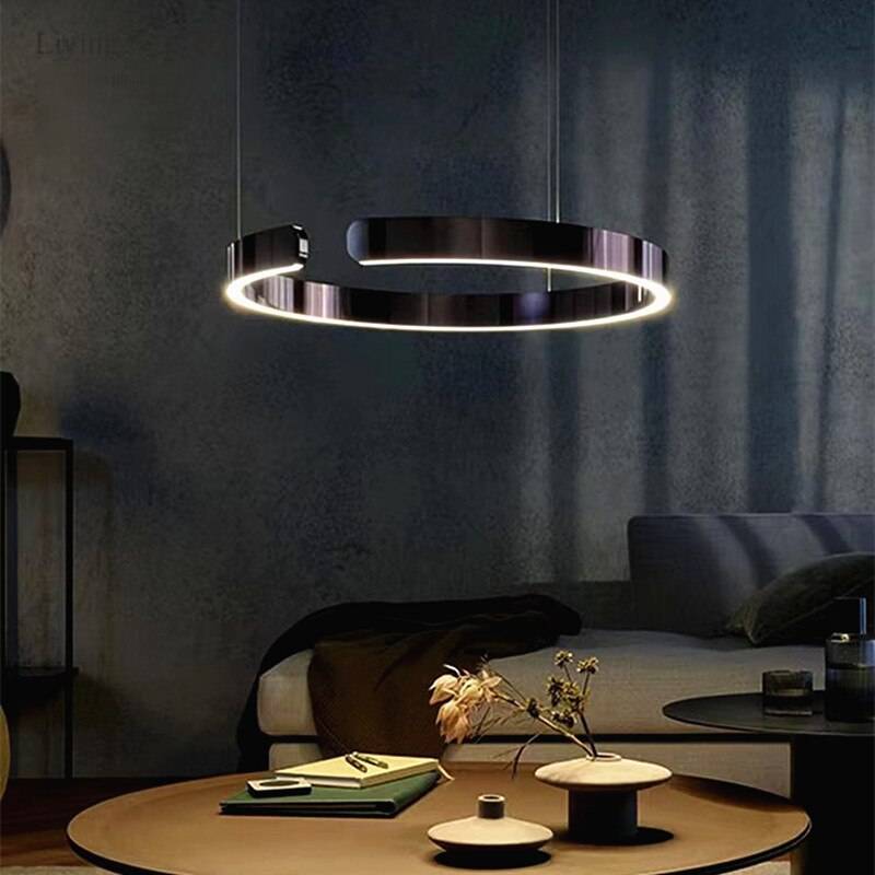 Modern C Ring Led Pendant Lamp Dimmable for Dining Living Room Center Table Bedroom Chandelier Home Decor Luxury Lusters Fixture Chandeliers