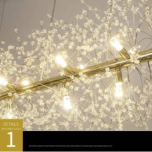 Crystal Sparkling Snowflake Linear LED Chandelier Chandeliers Pendant Lights