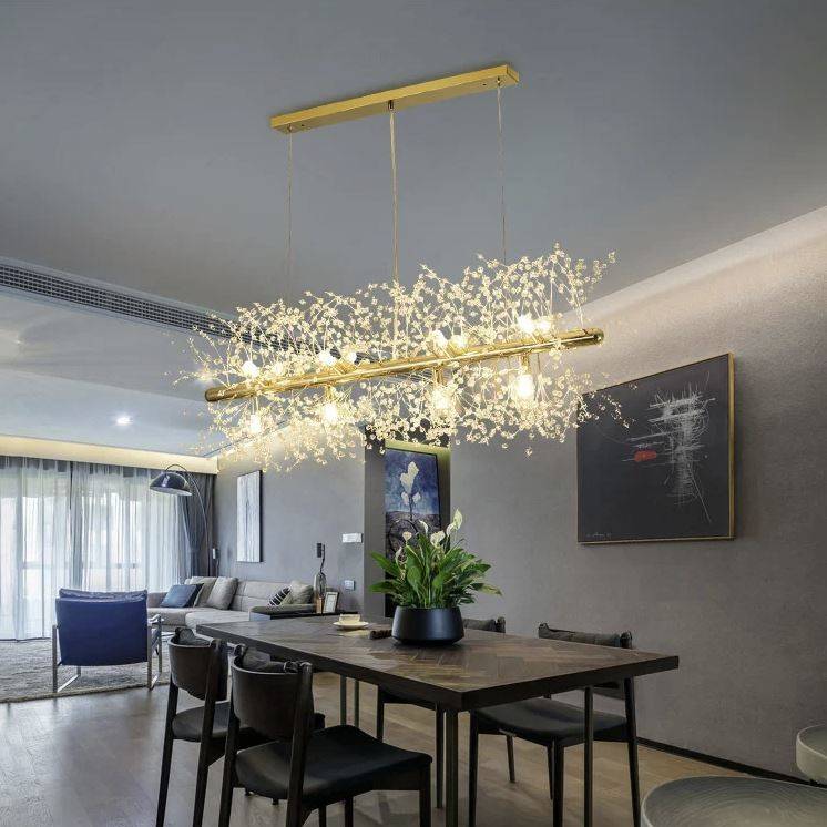 Crystal Sparkling Snowflake Linear LED Chandelier Chandeliers Pendant Lights