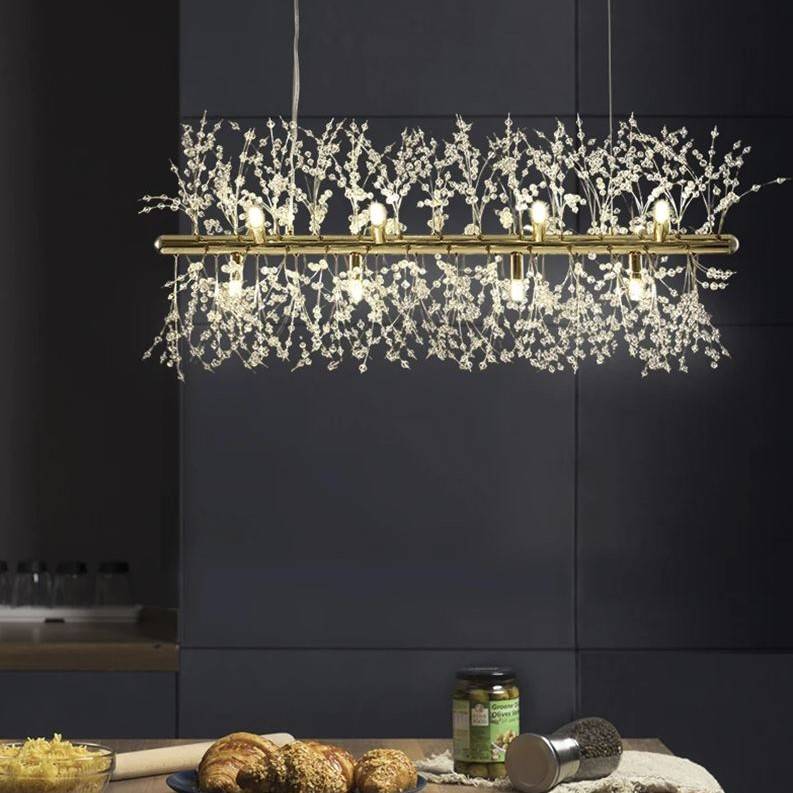 Crystal Sparkling Snowflake Linear LED Chandelier Chandeliers Pendant Lights